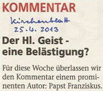 Zeitungsausschnitt Kirchenblatt